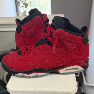 Jordan Kids Red and Black High-Top Sneakers